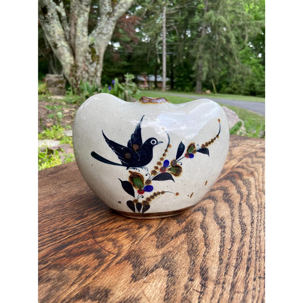 NETZI Tonala Vase, Mexican Art Pottery! Hand Painted Sandstone